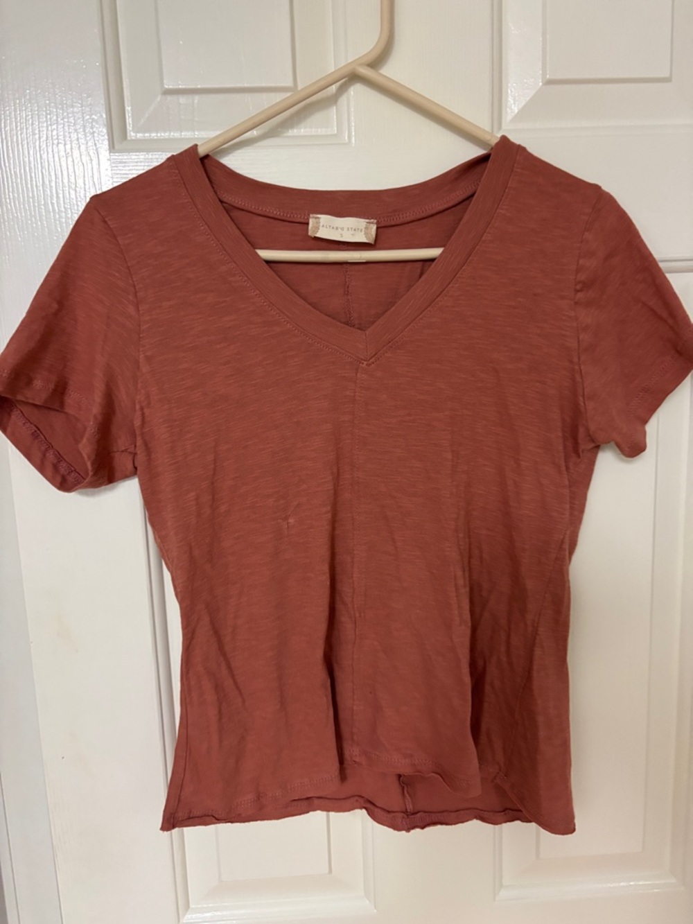 Altar'd State Rust V-Neck Short Sleeve Tee